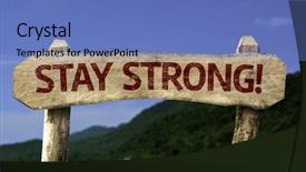  Presentation with strong - Cool new presentation theme with give reason - stay strong wooden sign backdrop and a teal colored foreground