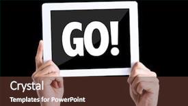  Presentation with extra mile - Audience pleasing PPT theme consisting of extra mile - tablet pc with text go backdrop and a tawny brown colored foreground