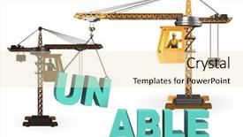  Presentation with crane - Cool new PPT theme with business capability - unable turning into able concept backdrop and a lemonade colored foreground