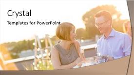  Presentation with husband and wife 3 d - PPT theme consisting of business retreat - husband and wife smiling background and a white colored foreground