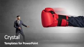  Presentation with boxing - Amazing slide deck having business retreat - little man fighting backdrop and a gray colored foreground