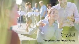  Presentation with farewell party for colleague - Cool new theme with business retreat - portrait of businessman sitting backdrop and a mint green colored foreground