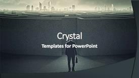  Presentation with businessman standing on maze - Presentation design with business risk - businessman standing near the enter background and a dark gray colored foreground