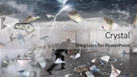  Presentation with crisis - Theme enhanced with business risk - concept of protection from crisis background and a light gray colored foreground