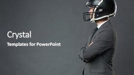  Presentation with american football - Presentation consisting of business risk - side view of confident businessman background and a dark gray colored foreground
