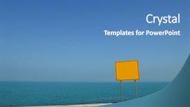  Presentation with blank - Beautiful slides featuring business road maps - blank sign against beautiful blue backdrop and a teal colored foreground