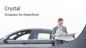  Presentation with map - Amazing PPT layouts having business road maps - smiling businessman reading map outside backdrop and a  colored foreground