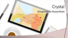  Presentation with gps - PPT theme featuring bakery - cafe restaurant dining cafeteria coffee background and a tawny brown colored foreground.