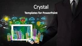  Presentation with medical robot hand and person - Audience pleasing slide set consisting of detail of a police policja backdrop and a  colored foreground.