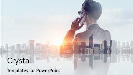  Presentation with city - Amazing slide set having business rules - he is going to rule backdrop and a sky blue colored foreground