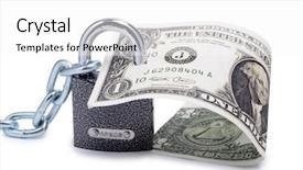  Presentation with padlock - Cool new presentation theme with business safety - color photo of a metal backdrop and a white colored foreground