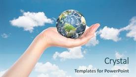  Presentation with elements - Slide set consisting of business safety - hands with earth elements background and a  colored foreground