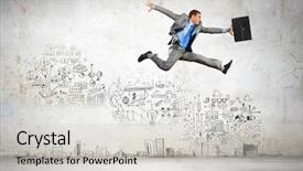  Presentation with sketch urbanism - Amazing slide deck having business sales - image of businessman in jump backdrop and a light gray colored foreground