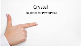  Presentation with finger - Theme having business sales training success - hand with thumb and index background and a white colored foreground