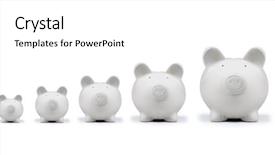  Presentation with pig - Amazing presentation theme having business savings - american pig money box isolated backdrop and a white colored foreground