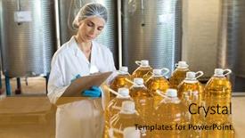  Presentation with record - Presentation theme enhanced with business sealcoating - female worker maintaining record background and a gold colored foreground