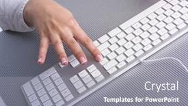  Presentation with secretary - Colorful theme enhanced with business-secretary-typing-on-computer backdrop and a gray colored foreground