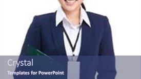  Presentation with secretary - Slides consisting of business secretary with clipboard background and a ocean colored foreground