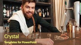  Presentation with image recognition for - Beautiful slides featuring business services - image of cheerful young bearded backdrop and a tawny brown colored foreground