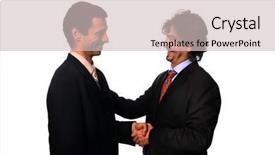  Presentation with hand shake - Amazing presentation having business shake hand over white background backdrop and a soft green colored foreground