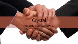  Presentation with shake hand - Colorful presentation theme enhanced with business shake hand over white background backdrop and a red colored foreground