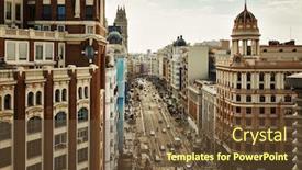  Presentation with historical buildings - Slide set consisting of business-shopping-area-on-gran background and a tawny brown colored foreground