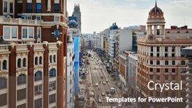  Presentation with historical buildings - Audience pleasing slide deck consisting of business-shopping-area-on-gran backdrop and a tawny brown colored foreground