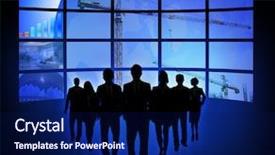  Presentation with business profile - Amazing presentation theme having business silhouette backdrop and a navy blue colored foreground