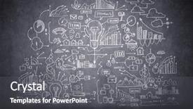  Presentation with ideas - Audience pleasing PPT layouts consisting of business sketch ideas against dark wall background backdrop and a gray colored foreground