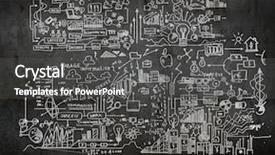  Presentation with ideas - Colorful PPT theme enhanced with business-sketch-ideas-against-dark backdrop and a dark gray colored foreground