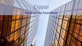  Presentation with skyscraper - Beautiful presentation design featuring business skyscraper backdrop and a sky blue colored foreground