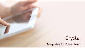  Presentation with close up of digital multimeter - Cool new presentation with business slide - closeup of hand sliding backdrop and a lemonade colored foreground