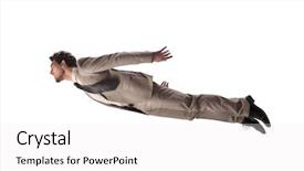  Presentation with soaring - Slide set with business soaring - businessman flying background and a white colored foreground