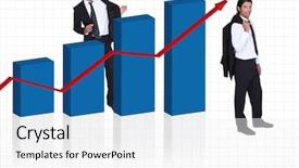  Presentation with bar - Beautiful theme featuring business soaring - gentleman wearing suit and bar backdrop and a  colored foreground