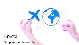  Presentation with airplane - Amazing slide deck having business soaring - hand launching paper airplane backdrop and a white colored foreground