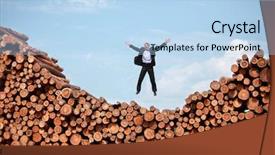  Presentation with power of life - Theme having business soaring - joy of life - man background and a  colored foreground