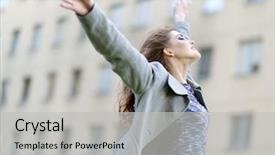  Presentation with live gardening - Theme having business soaring - portrait of girl enjoying live background and a light gray colored foreground