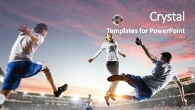  Presentation with team - Beautiful slide deck featuring business soccer - playing team games mixed media backdrop and a gray colored foreground