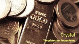  Presentation with gold - Amazing slide deck having business solid color - gold bar concept backdrop and a  colored foreground