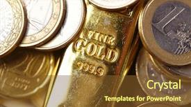  Presentation with gold - Slide deck consisting of business solid color - gold bar concept background and a  colored foreground