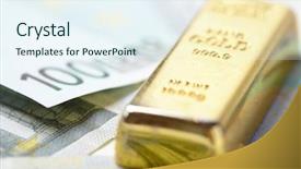  Presentation with gold - Colorful slide set enhanced with business solid color - gold bar concept backdrop and a  colored foreground