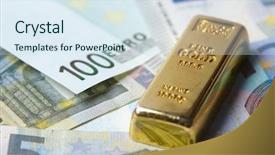  Presentation with gold sparkle animated - Cool new PPT theme with business solid color - gold bar concept backdrop and a  colored foreground