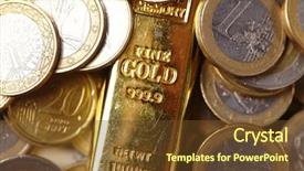  Presentation with gold - Audience pleasing presentation consisting of business solid color - gold bar concept backdrop and a  colored foreground