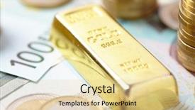  Presentation with gold - Slides having business solid color - gold bar concept background and a  colored foreground
