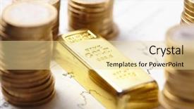  Presentation with gold - Slides with business solid color - gold bar concept background and a  colored foreground