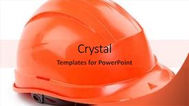  Presentation with orange green white - Slide deck having business solid color - orange plastic construction helmet background and a red colored foreground