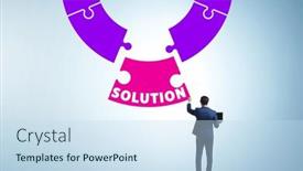  Presentation with solution - PPT theme enhanced with business-solution-concept-with-jigsaw background and a sky blue colored foreground