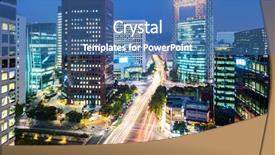  Presentation with dj night party - Slide deck having business south korea - seoul night background and a  colored foreground