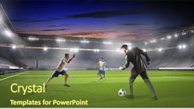  Presentation with soccer - Theme featuring businessman playing soccer mixed media background and a tawny brown colored foreground
