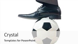  Presentation with football - Presentation theme enhanced with soccer leadership - football concept with businessman background and a white colored foreground